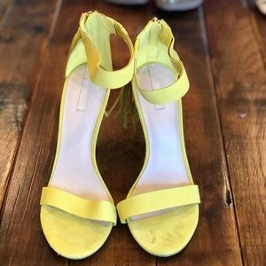 ALDO Yellow Celena Heels with Ankle Strap Tassel